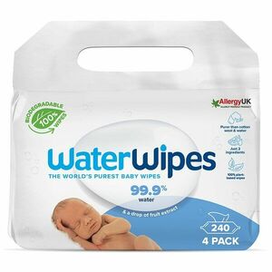 Water Wipes Baby Wipes 4 Pack dětské jemné vlhčené ubrousky 4x60 ks obraz