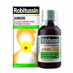 Robitussin Junior na suchý dráždivý kašel 3, 75 mg/5 ml sirup 100 ml obraz