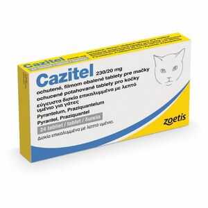CAZITEL 230/20 mg ochucené potahované tablety pro kočky 24 tablet obraz