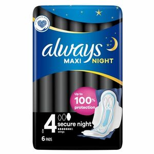 ALWAYS Maxi Secure Night Hygienické vložky s křidélky 6 ks obraz