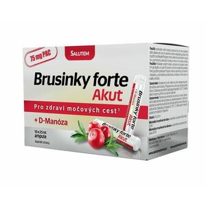 Brusinky Forte Akut 1500 mg + D-Manosa lesní plody 10 ampulí obraz