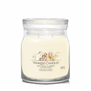 Yankee Candle Aromatická svíčka Signature sklo střední Soft Wool & Amber 368 g obraz