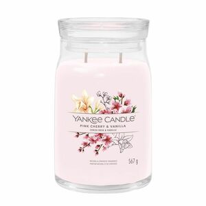 Yankee Candle Aromatická svíčka Signature sklo velké Pink Cherry & Vanilla 567 g obraz