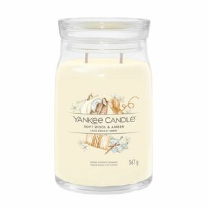 Yankee Candle Aromatická svíčka Signature sklo velké Soft Wool & Amber 567 g obraz