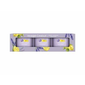 Yankee Candle Sada votivních svíček ve skle Lemon Lavender 3 x 37 g obraz