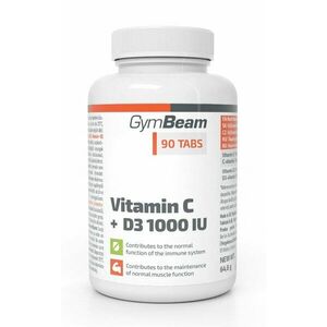 Vitamin C + D3 1000 IU - GymBeam 90 tbl. obraz