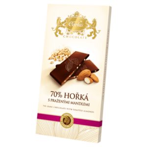 CARLA Hořká čokoláda 70% s praženými mandlemi 80 g obraz