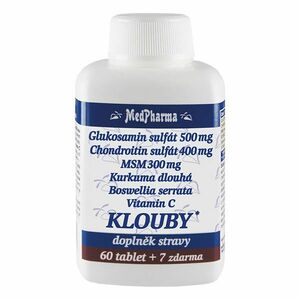 Medpharma Glukosamin sulfát (chondroitin, MSM, kurkuma) KLOUBY 67 tablet obraz