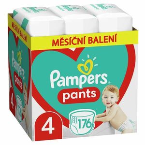 PAMPERS Pants vel.4 Plenkové kalhotky 9-15kg měsíční balení 176 ks obraz