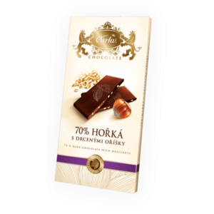CARLA Hořká čokoláda 70% s drcenými oříšky 80 g obraz