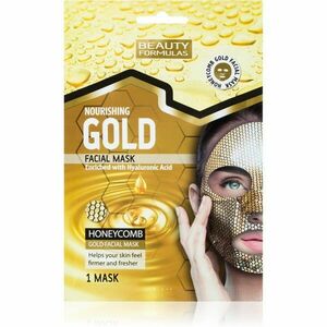 Beauty Formulas Gold vyživující plátýnková maska s kyselinou hyaluronovou 1 ks obraz