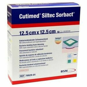 BSN MEDICAL Cutimed siltec sorbact 12, 5 x 12, 5cm 10ks 7325101 obraz