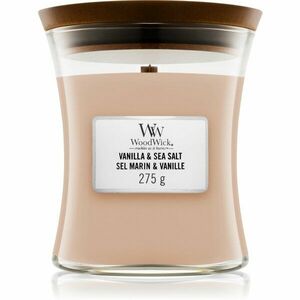 Woodwick Vanilla & Sea Salt vonná svíčka s dřevěným knotem 275 g obraz