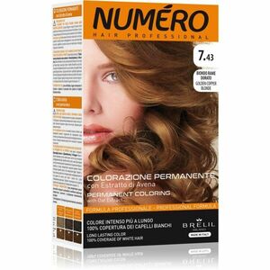 Brelil Numéro Permanent Coloring barva na vlasy odstín 7.43 Golden Copper Blonde 125 ml obraz
