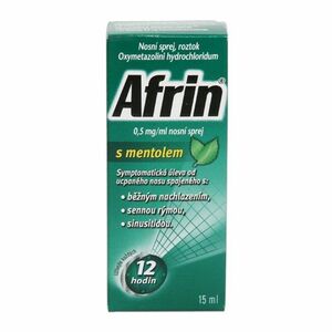 Afrin s mentolem 0, 5 mg/ml nosní sprej 15 ml obraz