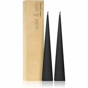 ester & erik cone candles raw black (no. 75) dekorativní svíčka 2x25 cm obraz