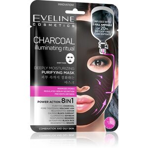 Eveline Charcoal pleťová textilní maska čisticí 1 ks obraz