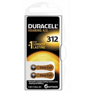 Duracell DA312 Easy Tab baterie do naslouchadel 6 ks obraz
