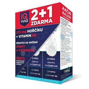 IQ Mag Hořčík 375 mg + vitamin B6 2+1 40+20 šumivých tablet obraz