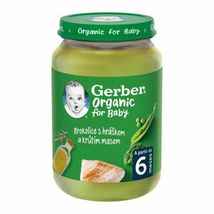 Gerber Organic Brokolice, hrášek a krůtí maso BIO 6m+ 190 g obraz