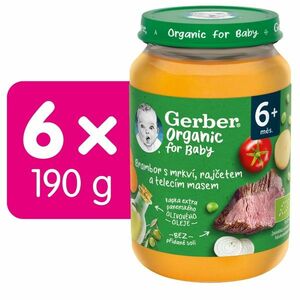 Gerber Organic Zelenina s telecím masem BIO 6m+ 6x190 g obraz