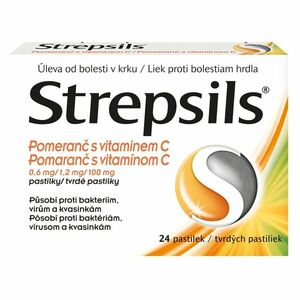STREPSILS Pomeranč s vitamínem C 24 pastilek obraz