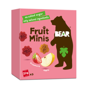 BEAR Fruit Minis jahoda a jablko 5x20 g obraz