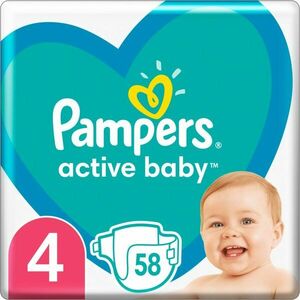 Pampers Active Baby Size 4 jednorázové pleny 9-14 kg 58 ks obraz