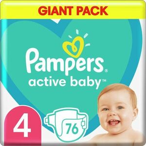 Pampers Active Baby Size 4 jednorázové pleny 9-14 kg 76 ks obraz