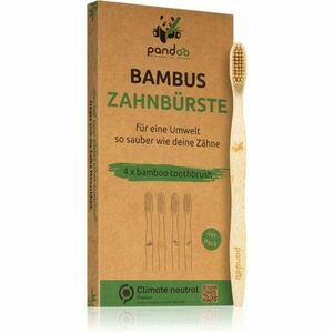 Pandoo Bamboo Toothbrush bambusový zubní kartáček Medium Soft 4 ks obraz