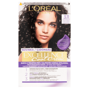Loréal Paris Excellence Cool Creme odstín 3.11 ultra popelavá tmavá hnědá barva na vlasy obraz
