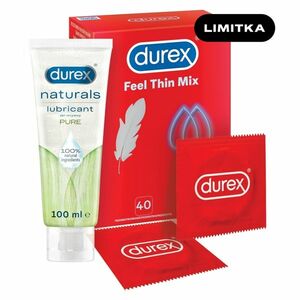 DUREX Feel thin mix 40 kusů + Naturals pure lubrikační gel 100 ml ZDARMA obraz