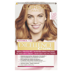Loréal Paris Excellence Creme odstín 7.43 blond měděná zlatá barva na vlasy obraz