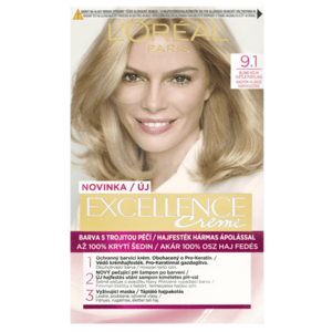 Loréal Paris Excellence Creme odstín 9.1 blond velmi světlá popelavá barva na vlasy obraz