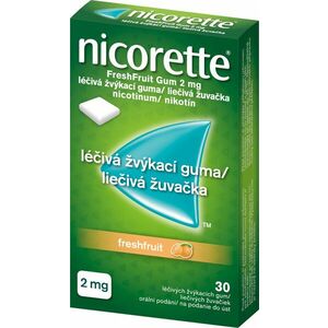 Nicorette ® FreshFruit Gum 2 mg, léčivá žvýkací guma 30 ks obraz