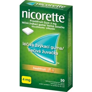 Nicorette ® FreshFruit Gum 4 mg, léčivá žvýkací guma 30 ks obraz