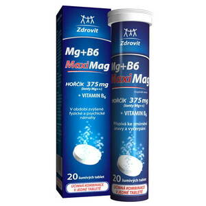 Zdrovit MaxMag Hořčík 375 mg + B6 20 šumivých tablet obraz