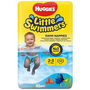 Huggies Plenky do vody Little Swimmers pro novorozence a kojence s váhou 3-8 kg 12 ks obraz