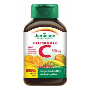 Jamieson Vitamín C 500 mg tablety na cucání mix tří ovocných příchutí 120 ks obraz