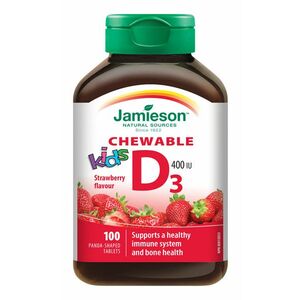 Jamieson Vitamín D3 Kids 400 IU tablety na cucání s příchutí jahody pro děti 100 ks obraz