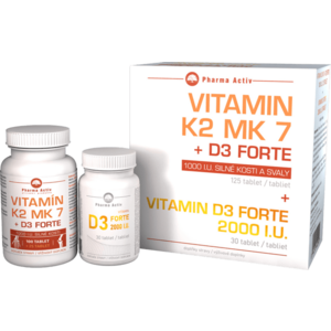Pharma Activ Vitamín K2 MK7+D3 Forte 125 tablet + Vitamin D3 Forte 2000 I.U. 30 tablet obraz
