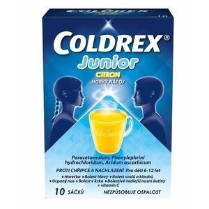 Coldrex Junior Horký nápoj Citron sáčky 10 ks obraz