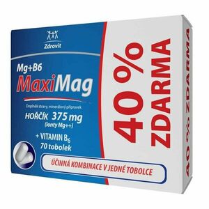 Zdrovit MaxiMag Hořčík 375 mg+B6 40% Zdarma 70 tobolek obraz