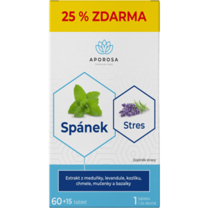 Aporosa premium Spánek a Stres Meduňka + Kozlík 75 tablet obraz