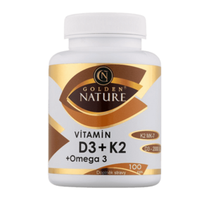Golden Nature Vitamin D3 2000 I.U.+K2 MK-7+Omega 3 100 kapslí obraz