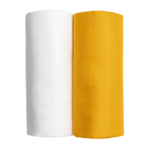 T-Tomi Látkové Tetra osušky, White+mustard, 90 x 100 cm, 2 ks obraz