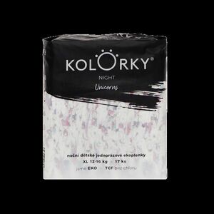 Kolorky NIGHT jednorožci XL (12-16 kg) noční jednorázové eko plenky 17 ks obraz