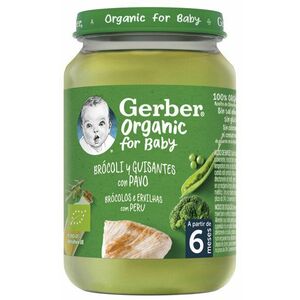 Gerber Organic Dětský příkrm brokolice s hráškem a krutím masem 190 g obraz