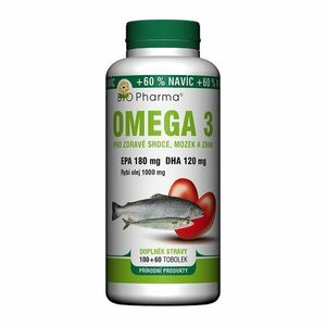 Bio Pharma Omega 3 1000mg EPA 180mg+DHA 120mg 160 tobolek obraz