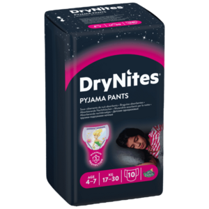 Huggies Plenkové kalhotky Dry Nites pro děvčata s váhou 17-30 kg 10 ks obraz